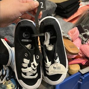 Wonder Nation Kids Black Sneakers